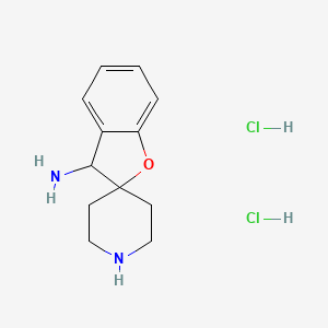 molecular formula C12H18Cl2N2O B15285350 spiro[3H-1-benzofuran-2,4'-piperidine]-3-amine;dihydrochloride 