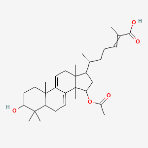 molecular formula C32H48O5 B15285358 6-(15-acetyloxy-3-hydroxy-4,4,10,13,14-pentamethyl-2,3,5,6,12,15,16,17-octahydro-1H-cyclopenta[a]phenanthren-17-yl)-2-methylhept-2-enoic acid 