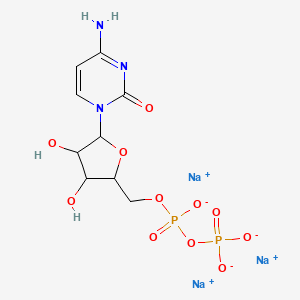 molecular formula C9H12N3Na3O11P2 B15285390 Trisodium [[5-(4-amino-2-oxo-1-pyrimidinyl)-3,4-dihydroxy-2-oxolanyl]methoxy-oxidophosphoryl] phosphate 