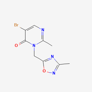 molecular formula C9H9BrN4O2 B1528545 5-Bromo-2-methyl-3-[(3-methyl-1,2,4-oxadiazol-5-yl)methyl]-3,4-dihydropyrimidin-4-one CAS No. 1510311-17-7