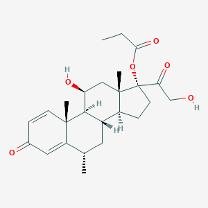 molecular formula C25H34O6 B152855 [(6S,8S,9S,10R,11S,13S,14S,17R)-11-hydroxy-17-(2-hydroxyacetyl)-6,10,13-trimethyl-3-oxo-7,8,9,11,12,14,15,16-octahydro-6H-cyclopenta[a]phenanthren-17-yl] propanoate CAS No. 79512-61-1