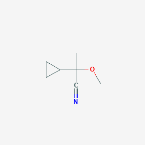 molecular formula C7H11NO B1528552 2-Cyclopropyl-2-methoxypropanenitrile CAS No. 1481277-65-9