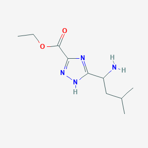 ethyl 3-(1-amino-3-methylbutyl)-1H-1,2,4-triazole-5-carboxylate
