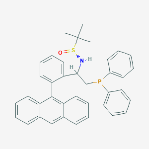 molecular formula C38H36NOPS B15285660 (R)-N-[1-(2-anthracen-9-ylphenyl)-2-diphenylphosphanylethyl]-2-methylpropane-2-sulfinamide 