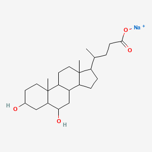 molecular formula C24H39NaO4 B15285670 sodium;4-(3,6-dihydroxy-10,13-dimethyl-2,3,4,5,6,7,8,9,11,12,14,15,16,17-tetradecahydro-1H-cyclopenta[a]phenanthren-17-yl)pentanoate 