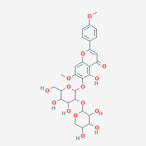 molecular formula C28H32O15 B15285750 6-[4,5-Dihydroxy-6-(hydroxymethyl)-3-(3,4,5-trihydroxyoxan-2-yl)oxyoxan-2-yl]oxy-5-hydroxy-7-methoxy-2-(4-methoxyphenyl)chromen-4-one 