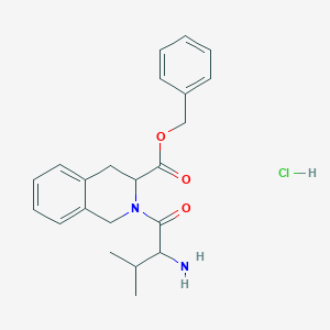 molecular formula C22H27ClN2O3 B15285785 benzyl 2-(2-amino-3-methylbutanoyl)-3,4-dihydro-1H-isoquinoline-3-carboxylate;hydrochloride 