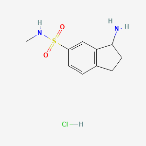 molecular formula C10H15ClN2O2S B1528579 3-amino-N-methyl-2,3-dihydro-1H-indene-5-sulfonamide hydrochloride CAS No. 1229624-99-0