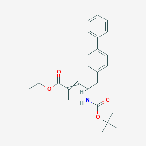 molecular formula C25H31NO4 B15285841 Ethyl 5-(4-[1,1\'-biphenyl]yl)-4-[[(1,1-dimethylethoxy)carbonyl]amino]-2-methyl-2-pentenoate 