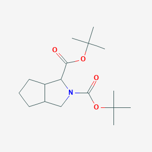 molecular formula C17H29NO4 B15286018 ditert-butyl 3,3a,4,5,6,6a-hexahydro-1H-cyclopenta[c]pyrrole-2,3-dicarboxylate 