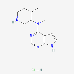 molecular formula C13H20ClN5 B15286117 N-Methyl-N-[(3R,4R)-4-methyl-3-piperidyl]-7H-pyrrolo[2,3-d]pyrimidin-4-amine Hydrochloride 