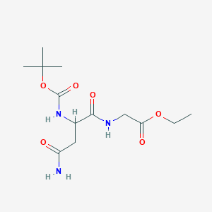 molecular formula C13H23N3O6 B15286164 Ethyl 2-({4-amino-2-[(tert-butoxycarbonyl)amino]-4-oxobutanoyl}amino)acetate 