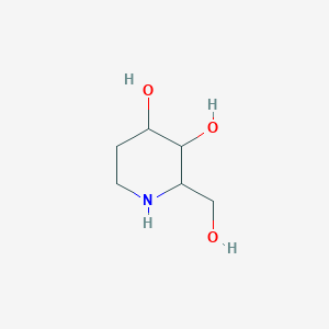 molecular formula C6H13NO3 B15286285 2-Hydroxymethylpiperidine-3,4-diol 