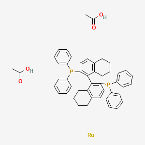 molecular formula C48H48O4P2Ru B15286319 Diacetato[(R)-(+)-2,2'-bis(diphenylphosphino)-5,5',6,6',7,7',8,8'-octahydro-1,1'-binaphthy]ruthenium(II) 