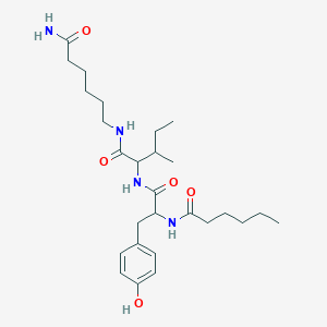 molecular formula C27H44N4O5 B15286326 N-((S)-1-(((2S,3S)-1-amino-3-methyl-1-oxopentan-2-yl)(6-amino-6-oxohexyl)amino)-3-(4-hydroxyphenyl)-1-oxopropan-2-yl)hexanamide 