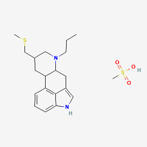 molecular formula C20H30N2O3S2 B15286348 methanesulfonic acid;9-(methylsulfanylmethyl)-7-propyl-6,6a,8,9,10,10a-hexahydro-4H-indolo[4,3-fg]quinoline 