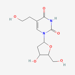 molecular formula C11H16N2O6 B15286367 5-(2-Hydroxyethyl)-1-[4-hydroxy-5-(hydroxymethyl)oxolan-2-yl]pyrimidine-2,4-dione 