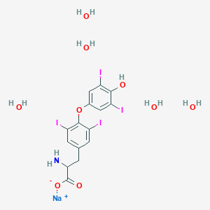 molecular formula C15H20I4NNaO9 B15286387 Sodium (S)-2-amino-3-(4-(4-hydroxy-3,5-diiodophenoxy)-3,5-diiodophenyl)propanoate pentahydrate 