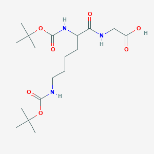molecular formula C18H33N3O7 B15286414 2-[2,6-Bis[(2-methylpropan-2-yl)oxycarbonylamino]hexanoylamino]acetic acid 