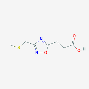 molecular formula C7H10N2O3S B1528642 3-{3-[(Methylsulfanyl)methyl]-1,2,4-oxadiazol-5-yl}propanoic acid CAS No. 1248059-06-4