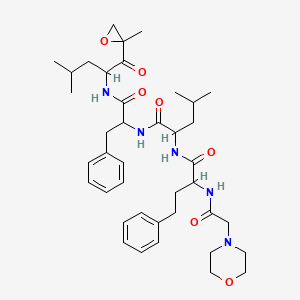 molecular formula C40H57N5O7 B15286445 N-{2-[2-(Morpholin-4-yl)acetamido]-4-phenylbutanoyl}leucyl-N-[4-methyl-1-(2-methyloxiran-2-yl)-1-oxopentan-2-yl]phenylalaninamide 