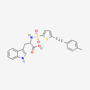 molecular formula C24H20N2O4S2 B15286500 R-3-(1H-Indol-3-yl)-2-(5-(p-tolyleth ynyl)thiophene-2 