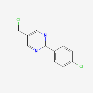 molecular formula C11H8Cl2N2 B1528661 5-(Chloromethyl)-2-(4-chlorophenyl)pyrimidine CAS No. 1343328-75-5