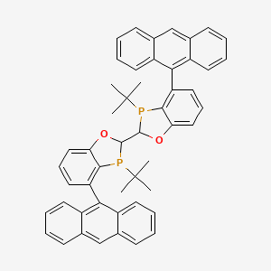 molecular formula C50H44O2P2 B15286623 4-anthracen-9-yl-2-(4-anthracen-9-yl-3-tert-butyl-2H-1,3-benzoxaphosphol-2-yl)-3-tert-butyl-2H-1,3-benzoxaphosphole 