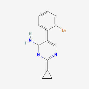 molecular formula C13H12BrN3 B1528663 5-(2-Bromophenyl)-2-cyclopropylpyrimidin-4-amine CAS No. 1484826-61-0