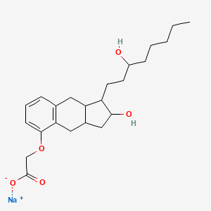 molecular formula C23H33NaO5 B15286734 sodium;2-[[2-hydroxy-1-(3-hydroxyoctyl)-2,3,3a,4,9,9a-hexahydro-1H-cyclopenta[g]naphthalen-5-yl]oxy]acetate 