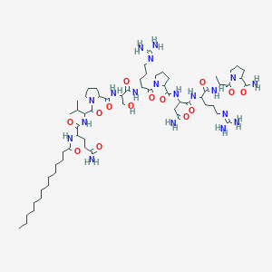molecular formula C61H107N19O14 B15286946 myristoyl-Gln-Val-Pro-Ser-Arg-Pro-Asn-Arg-Ala-Pro-NH2 