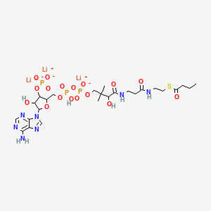 molecular formula C25H39Li3N7O17P3S B15286998 Trilithium;[5-(6-aminopurin-9-yl)-2-[[[[4-[[3-(2-butanoylsulfanylethylamino)-3-oxopropyl]amino]-3-hydroxy-2,2-dimethyl-4-oxobutoxy]-oxidophosphoryl]oxy-hydroxyphosphoryl]oxymethyl]-4-hydroxyoxolan-3-yl] phosphate 