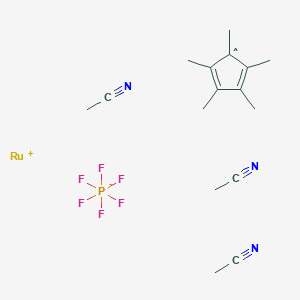 molecular formula C16H24F6N3PRu B15287044 Tris(acetonitrile)pentamethylcyclopentadienylruthenium(II) hexafluorophosphate 