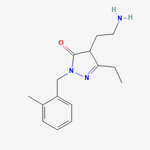 molecular formula C15H21N3O B1528713 4-(2-aminoethyl)-3-ethyl-1-[(2-methylphenyl)methyl]-4,5-dihydro-1H-pyrazol-5-one CAS No. 1489226-12-1