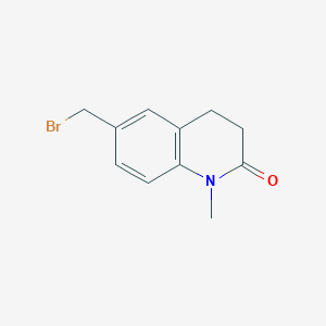 molecular formula C11H12BrNO B1528715 6-(Bromomethyl)-1-methyl-1,2,3,4-tetrahydroquinolin-2-one CAS No. 184636-25-7