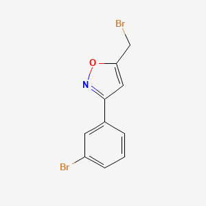 molecular formula C10H7Br2NO B1528716 5-(Bromomethyl)-3-(3-bromophenyl)isoxazole CAS No. 1158735-27-3