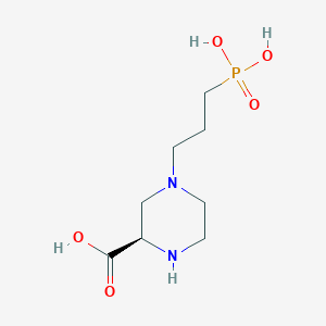 molecular formula C8H17N2O5P B152872 (R)-4-(3-phosphonopropyl)piperazine-2-carboxylic acid CAS No. 126453-07-4