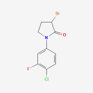 molecular formula C10H8BrClFNO B1528721 3-Bromo-1-(4-chloro-3-fluorophenyl)pyrrolidin-2-one CAS No. 1339032-58-4