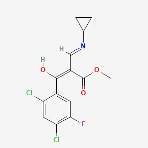 molecular formula C14H12Cl2FNO3 B15287214 methyl (E)-2-(cyclopropyliminomethyl)-3-(2,4-dichloro-5-fluorophenyl)-3-hydroxyprop-2-enoate 