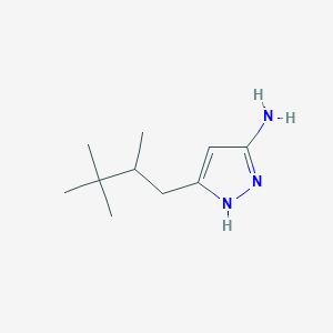 molecular formula C10H19N3 B1528723 3-(2,3,3-三甲基丁基)-1H-吡唑-5-胺 CAS No. 1350479-21-8