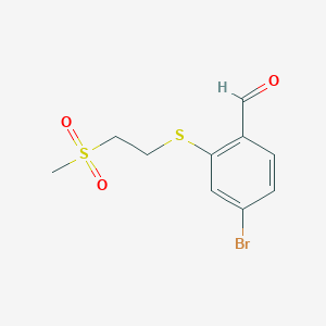 4-Bromo-2-[(2-methanesulfonylethyl)sulfanyl]benzaldehyde