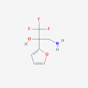 molecular formula C7H8F3NO2 B1528743 3-Amino-1,1,1-trifluoro-2-(2-furyl)propan-2-ol CAS No. 933726-15-9