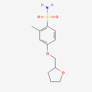2-Methyl-4-(oxolan-2-ylmethoxy)benzene-1-sulfonamide