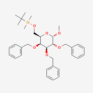 molecular formula C34H46O6Si B15287618 Methyl 2,3,4-tri-O-benzyl-6-O-tert-butyldimethylsilyl-A-D-galactopyranoside 