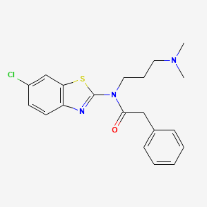 molecular formula C20H22ClN3OS B15287632 N-(6-chloro-1,3-benzothiazol-2-yl)-N-[3-(dimethylamino)propyl]-2-phenylacetamide 