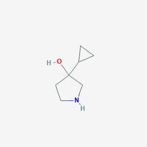 molecular formula C7H13NO B1528765 3-Cyclopropylpyrrolidin-3-ol CAS No. 1493020-19-1