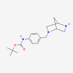 molecular formula C17H25N3O2 B15287677 tert-butyl N-[4-(2,5-diazabicyclo[2.2.1]heptan-2-ylmethyl)phenyl]carbamate CAS No. 845866-71-9