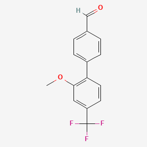 molecular formula C15H11F3O2 B15287723 4-(2-Methoxy-4-(trifluoromethyl)phenyl)benzaldehyde CAS No. 791839-62-8