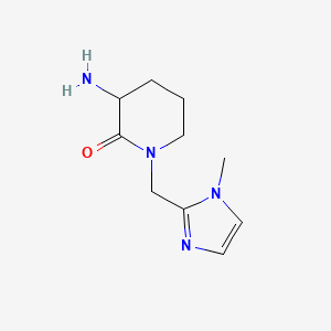 molecular formula C10H16N4O B1528773 3-amino-1-[(1-methyl-1H-imidazol-2-yl)methyl]piperidin-2-one CAS No. 1339012-03-1