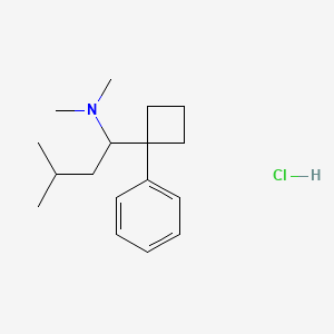 molecular formula C17H28ClN B15287765 N-[3-Methyl-1-(1-phenylcyclobutyl)butyl]-N,N-dimethylamine Hydrochloride 